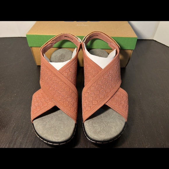 JBU By Jambu Alyssa Shimmer Knit Wedge Heel Sandal Shoes Rose Shimmer Womans 10M - Picture 4 of 16